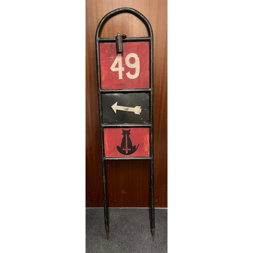 5297 - An interesting and unique portable British Army double sided road sign, bearing divisional insignia ... 