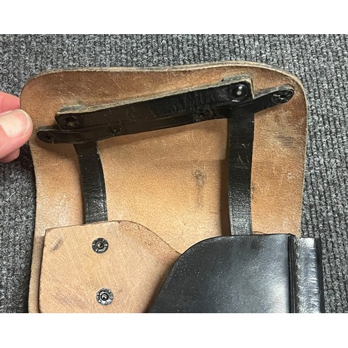 5300 - Pair of West German Walther P1 Black Leather Pistol Holsters. One is unmarked, the other has spuriou... 