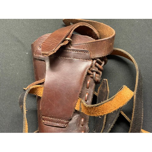 5302 - RAF 1937 Pattern Web Pistol Holster dated 1951: Brown leather open top pistol holster: WW2 British N... 