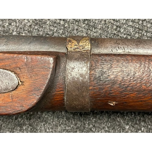 5322 - Percussion Cap Musket with 83cm long barrel, bore approx. 20mm. Working action but hammer is loose m... 