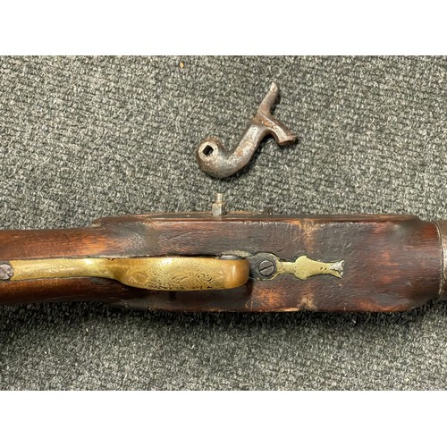 5322 - Percussion Cap Musket with 83cm long barrel, bore approx. 20mm. Working action but hammer is loose m... 