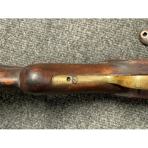 5322 - Percussion Cap Musket with 83cm long barrel, bore approx. 20mm. Working action but hammer is loose m... 