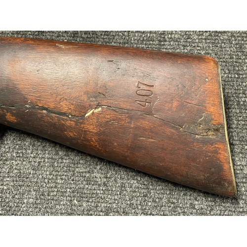 5322 - Percussion Cap Musket with 83cm long barrel, bore approx. 20mm. Working action but hammer is loose m... 