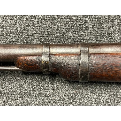 5322 - Percussion Cap Musket with 83cm long barrel, bore approx. 20mm. Working action but hammer is loose m... 