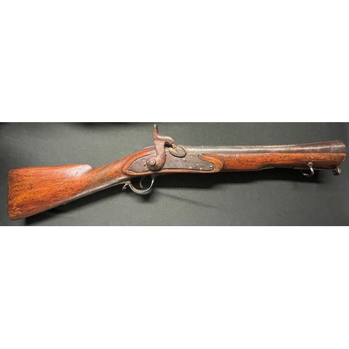 5342 - Percussion Cap blunderbuss with 310mm long barrel. Overall length 650mm. Working action. Barrel has ... 