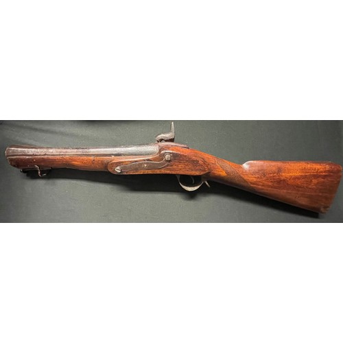 5342 - Percussion Cap blunderbuss with 310mm long barrel. Overall length 650mm. Working action. Barrel has ... 