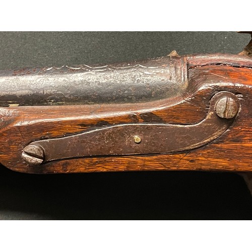 5342 - Percussion Cap blunderbuss with 310mm long barrel. Overall length 650mm. Working action. Barrel has ... 