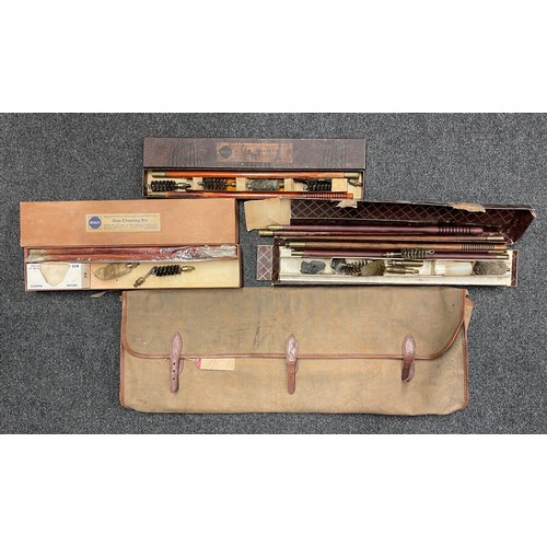5350 - Three Vintage 12 Bore Shotgun Cleaning kits in original boxes in a water proof pouch containing more... 