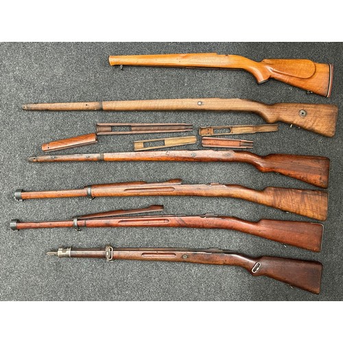 5359 - Mauser Rifle Stocks x 5 plus one other rifle stock. Includes Czech VZ24.