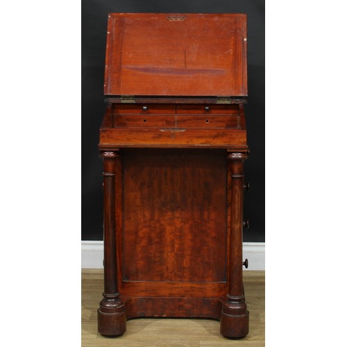 107 - A 19th century mahogany Davenport desk, 83.5cm high, 54cm wide, 54cm deep