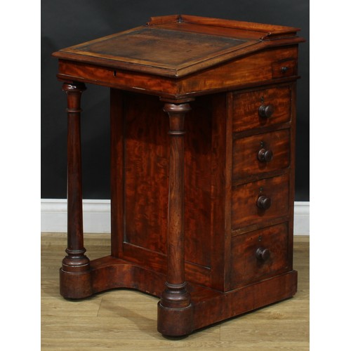 107 - A 19th century mahogany Davenport desk, 83.5cm high, 54cm wide, 54cm deep