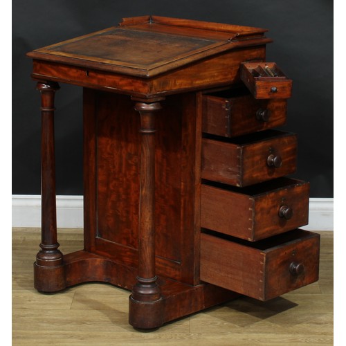 107 - A 19th century mahogany Davenport desk, 83.5cm high, 54cm wide, 54cm deep