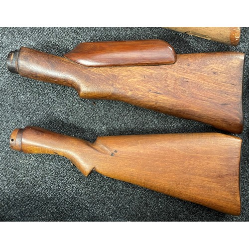 5358 - British Lee Enfield No4 Rifle Stocks x 4 and Butts x 6 including one fitted with Sniper cheek piece,... 