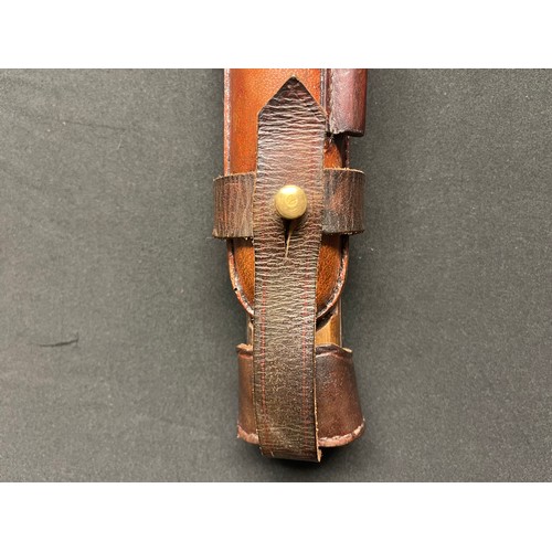 5366 - Reproduction WW1 Imperial German Artillery Luger 08 Pistol Holster and wooden shoulder stock rig. Ho... 