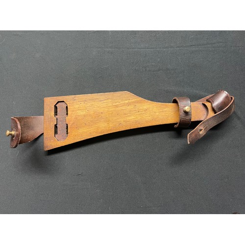 5366 - Reproduction WW1 Imperial German Artillery Luger 08 Pistol Holster and wooden shoulder stock rig. Ho... 