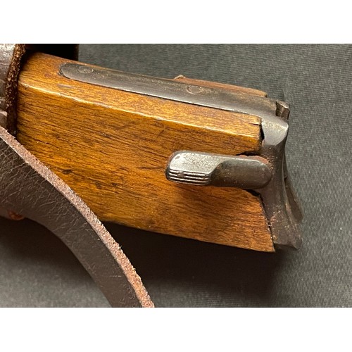 5366 - Reproduction WW1 Imperial German Artillery Luger 08 Pistol Holster and wooden shoulder stock rig. Ho... 