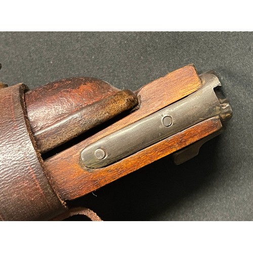 5367 - Reproduction WW1 Imperial German Artillery Luger 08 Pistol Holster and wooden shoulder stock rig. Ho... 