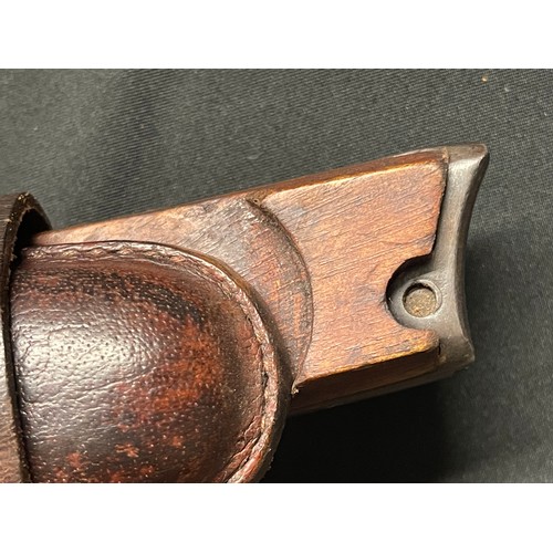 5367 - Reproduction WW1 Imperial German Artillery Luger 08 Pistol Holster and wooden shoulder stock rig. Ho... 