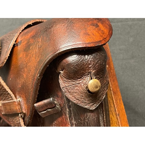 5367 - Reproduction WW1 Imperial German Artillery Luger 08 Pistol Holster and wooden shoulder stock rig. Ho... 