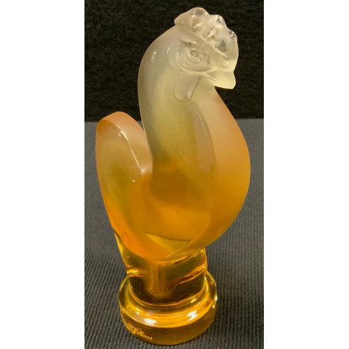 8 - Lalique - a Chinese New Year figure, 2004, Amber Rooster, limited edition, signed, 153/388, 13cm hig... 