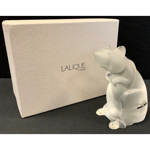 22 - Lalique - a Chinese New Year figure, 2008, frosted Rat, signed, 12cm high, boxed