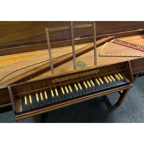 268 - A Virginal Harpsichord piano, by Alec Hodsdon of Lavenham, Suffolk, walnut case, ebony and figured m... 