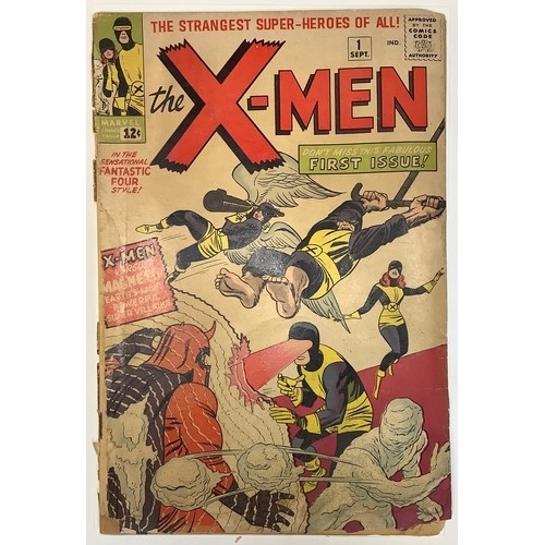 3748 - Comics - X-Men #1 (1963). Written by Stan Lee, art by Jack Kirby. Low grade - cover detached. 1st ap... 