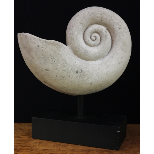 3630 - Natural History and the Eclectic Interior - a large composition sculpture, of a nautilus shell, moun... 