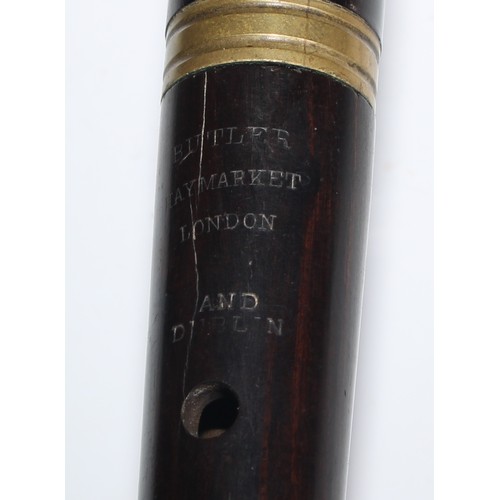 3063 - A Victorian rosewood piccolo, by Butler, Haymarket, London & Dublin, 38cm long, c.1870