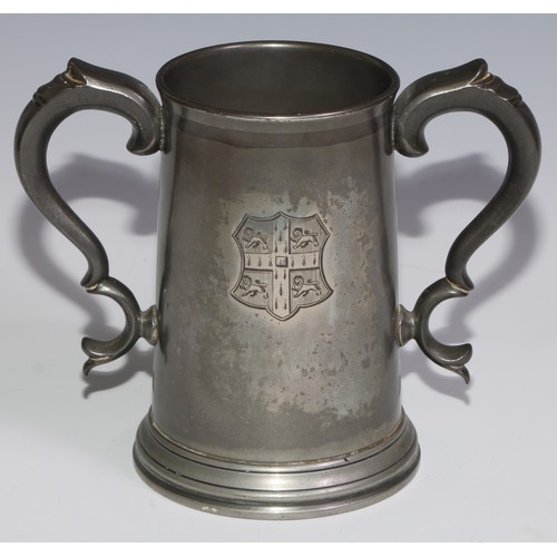 3571 - Cambridge University Boat Club - a Victorian pewter presentation loving cup, Scratch Fours 2nd Prize... 