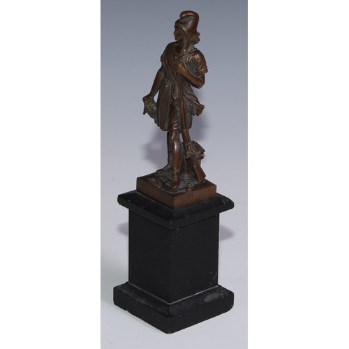 3632 - Pierre-Jean David [David d'Angers] (1788 - 1856), after, a brow patinated bronze, La Liberte, 14.5cm... 