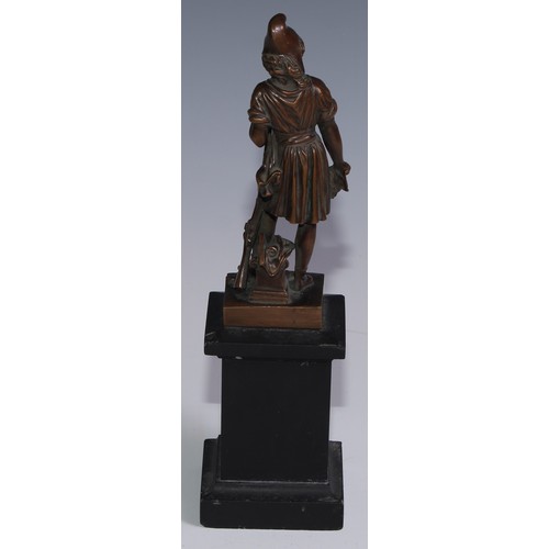 3632 - Pierre-Jean David [David d'Angers] (1788 - 1856), after, a brow patinated bronze, La Liberte, 14.5cm... 