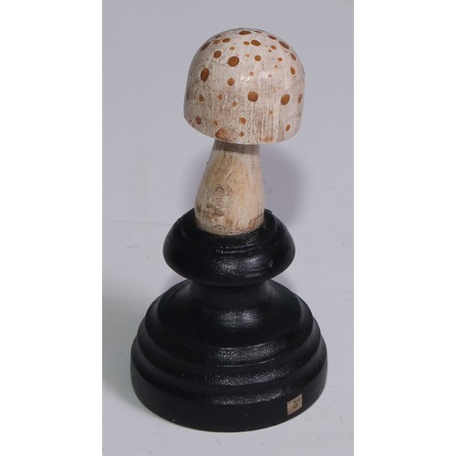 3691 - Natural History - Mycology - a painted model of fungus specimen, mounted for display, 18cm high; ano... 