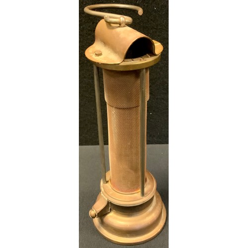 376 - An F Thomas & Williams Miners Lamp, 24cm high marked 