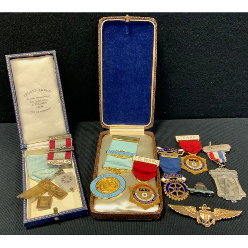 Medals & awards- Masonic silver compass, stewards medals, 1947 ...