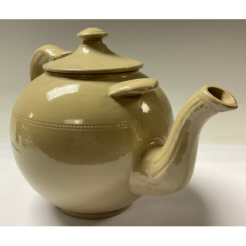 30 - A Denby stoneware over-sized teapot and cover, of plain design, 21.5cm