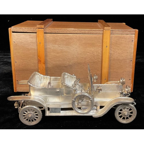 31 - A silver model of a Rolls-Royce 1907 Silver Ghost, open tourer, 19cm long, London 1978, approx. 700g... 