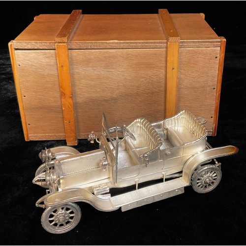 31 - A silver model of a Rolls-Royce 1907 Silver Ghost, open tourer, 19cm long, London 1978, approx. 700g... 