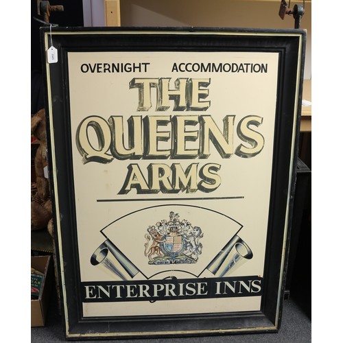 121 - Advertising, Breweriana - a 20th century rectangular shaped public house/inn double sided wooden sig... 