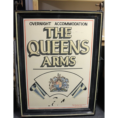 121 - Advertising, Breweriana - a 20th century rectangular shaped public house/inn double sided wooden sig... 