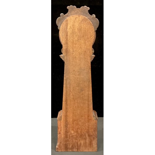 163 - A late 19th century miniature mahogany longcase clock, later set with automobile dashboard clock, 44... 