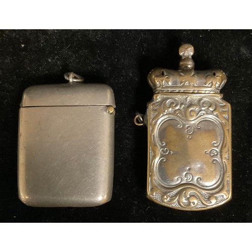 167 - An early 20th century vesta case, enamelled and inscribed with L.N.E.R. Tennis Championships; a nove... 