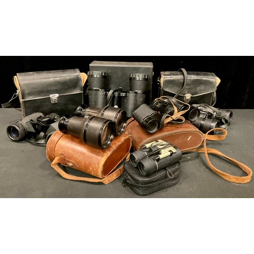 451 - A pair of WWI era binoculars, Parkes & Son, Liverpool, cased; a pair of Zenith Tempest binoculars, c... 