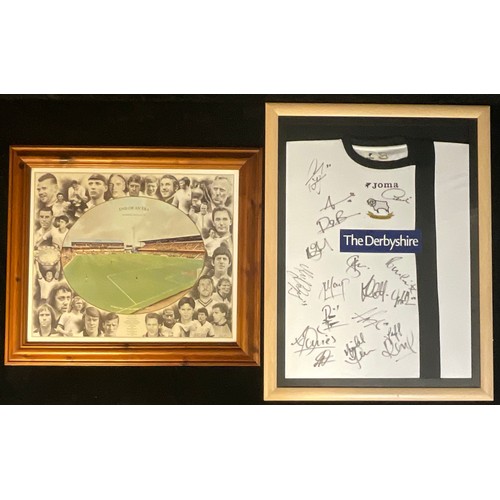 456 - Football - Derby County Football Club, a signed shirt, 2006/07 season, framed; a framed print of the... 