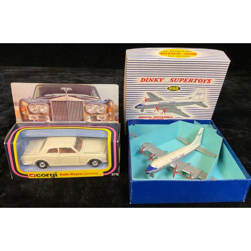 465 - Diecast Vehicles - a Dinky Toys 998 Bristol Britannia Airliner, boxed; a Corgi 279 Rolls-Royce Corni... 