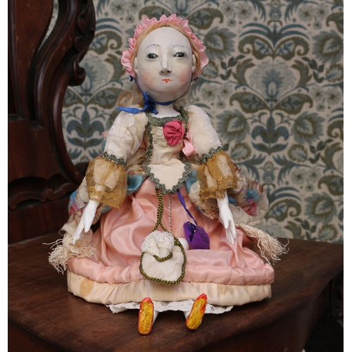 A reproduction 'Queen Anne' style carved and painted wooden ...