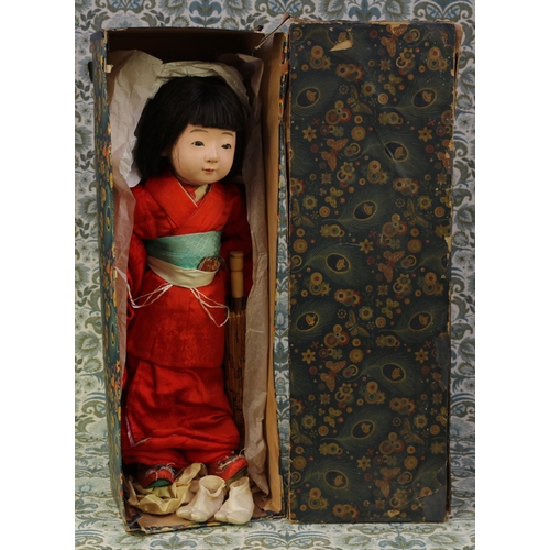 A 1930's Japanese gofun Ichimatsu traditional doll, the gofu...