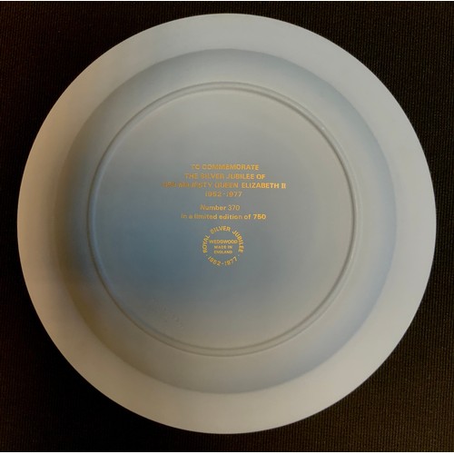 3 - A Wedgwood Tri-colour Jasperware limited edition trophy plate commemorating Queen Elizabeth II Silve... 