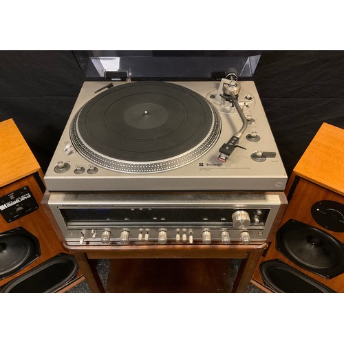 48 - A Technics SL-1300 turntable / record player;  a pair of KEF, reference series, model 104aB speakers... 