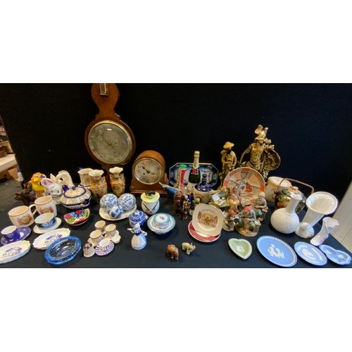 218 - Ceramics - Losolware part dressing table set;  cornucopia vases;  novelty money banks;  pair of Japa... 